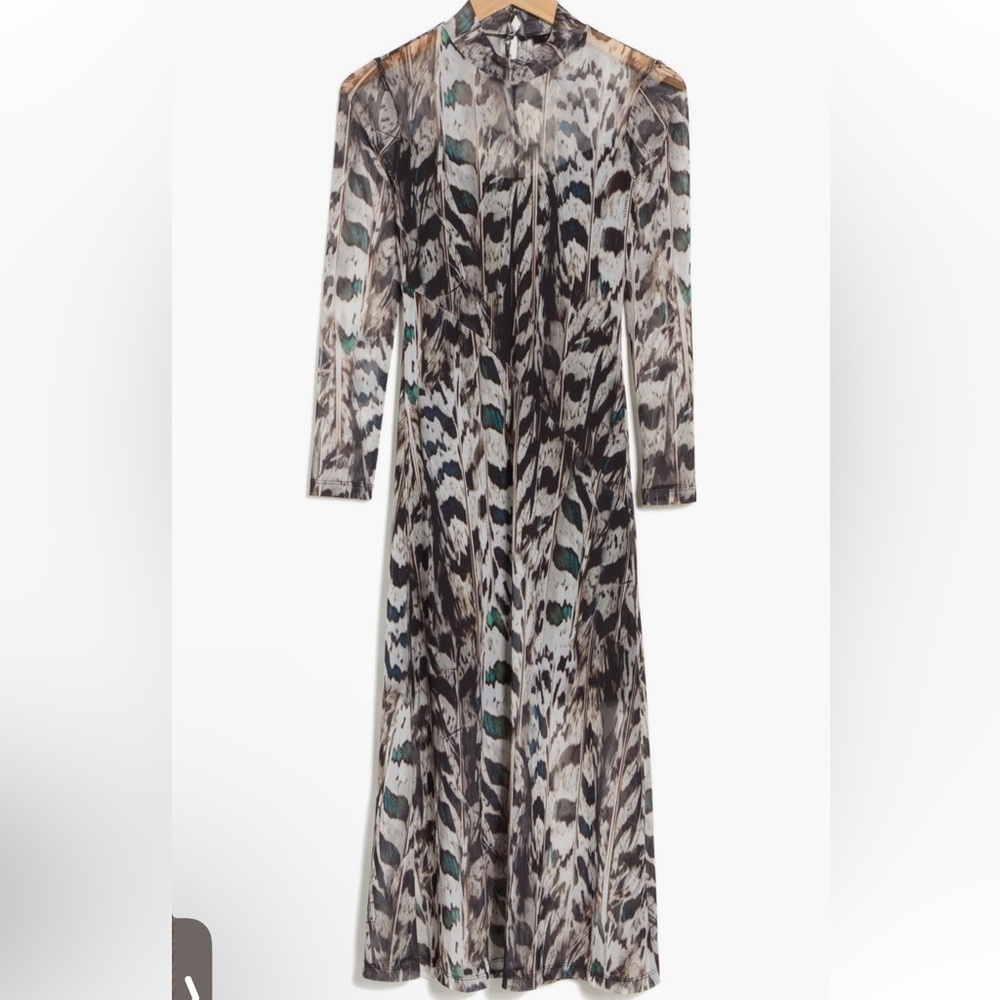 NWT AllSaints Hanna Ines Long Sleeve Mesh Midi
Dress Size 6 - Picture 9 of 10